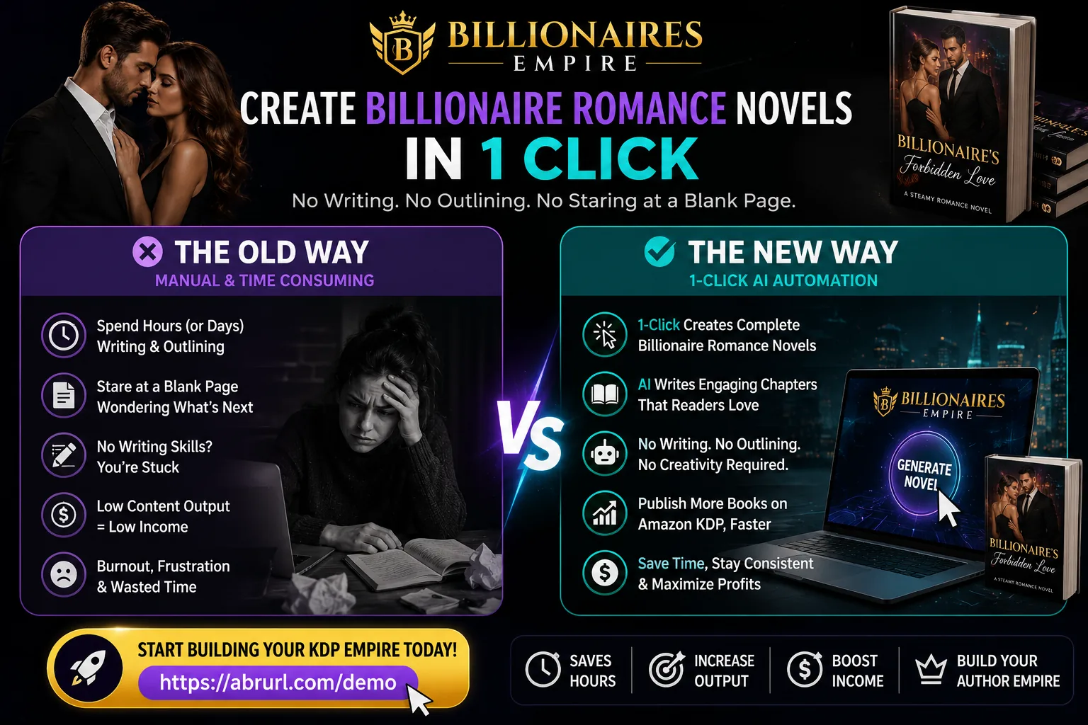 Billionaires Empire old way new way comparison graphic sample