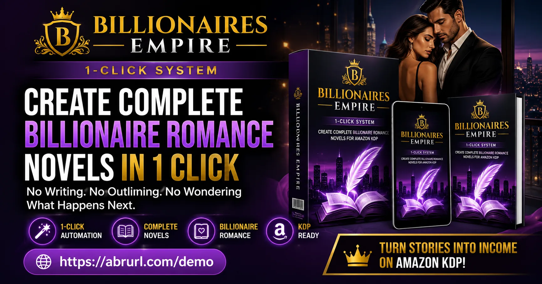 Billionaires Empire one click system banner sample