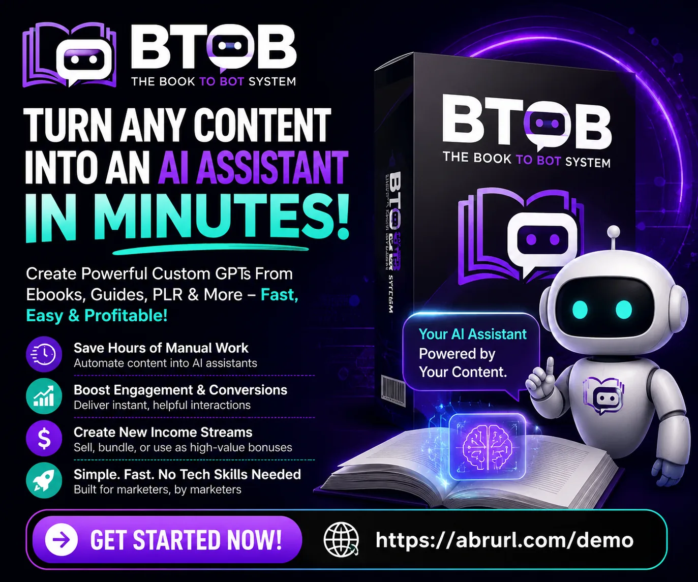 BT2B AI assistant custom GPT box promo sample
