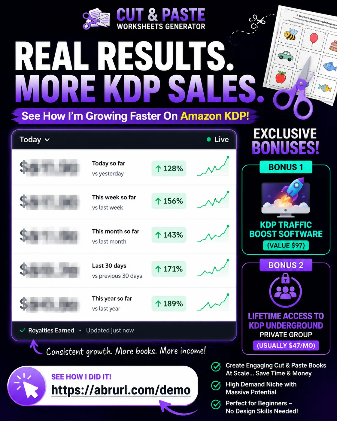 KDP sales real results bonus promo sample