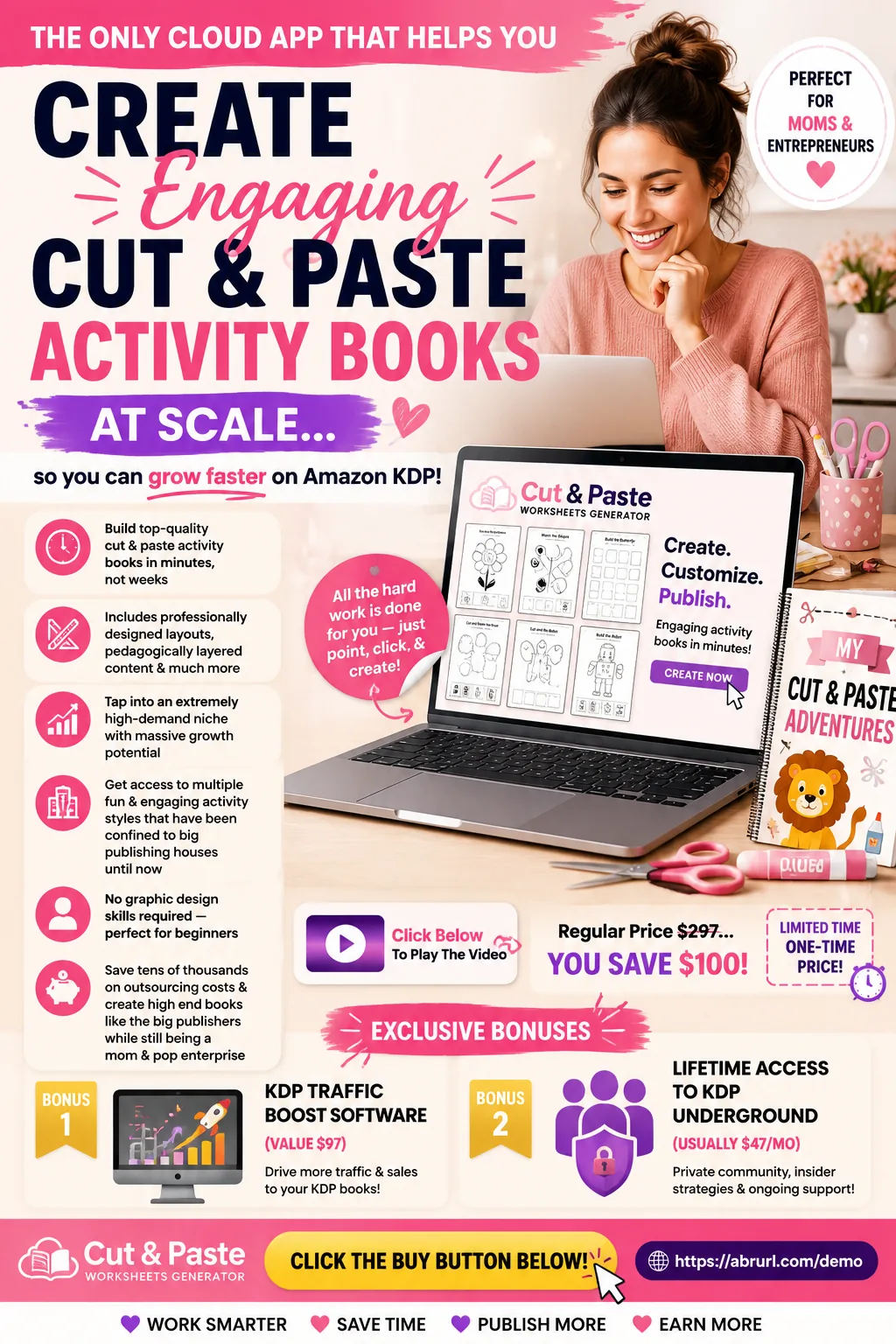 Cut Paste activity books sales page visual sample