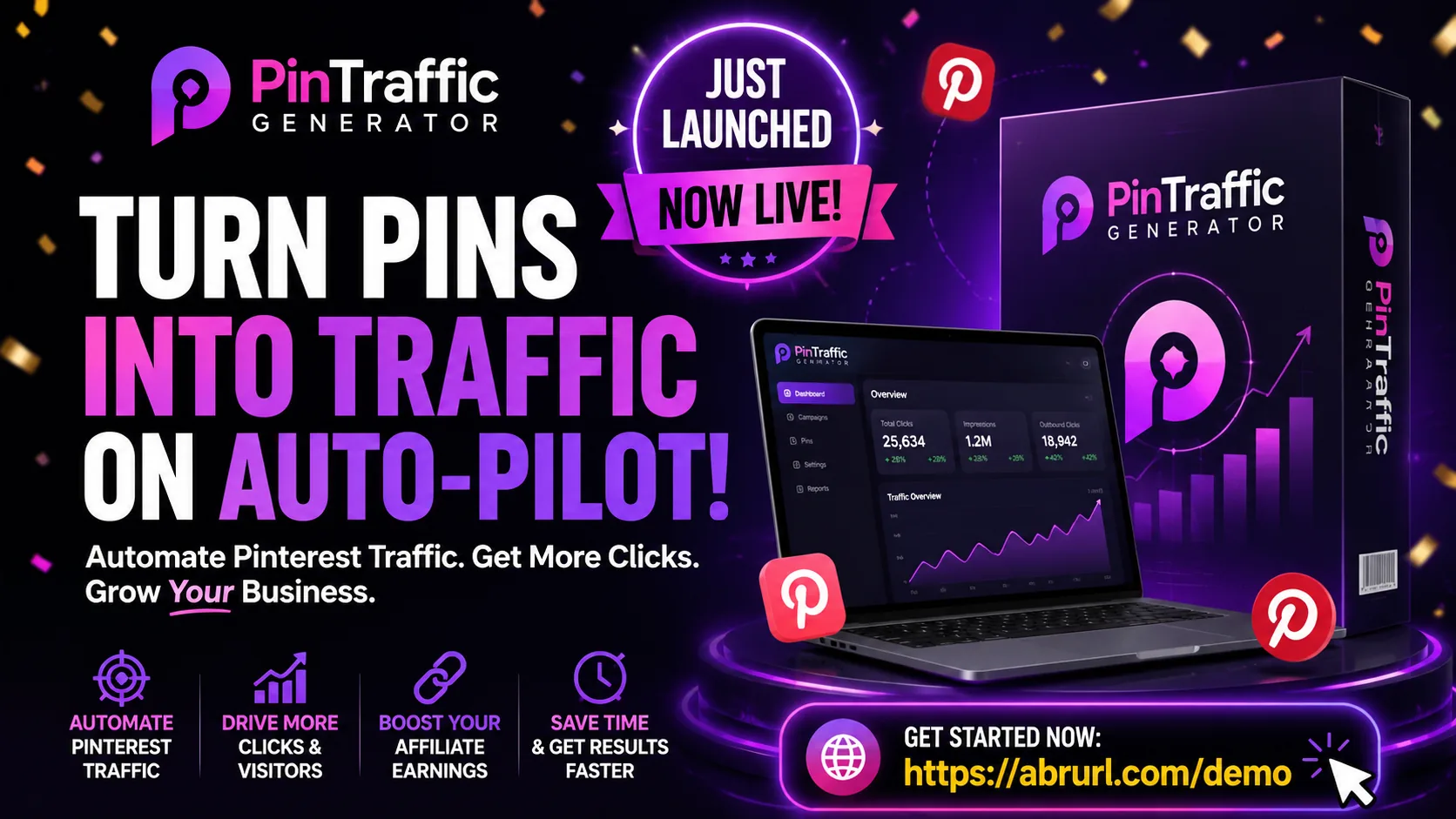 PinTraffic auto pilot launch banner sample