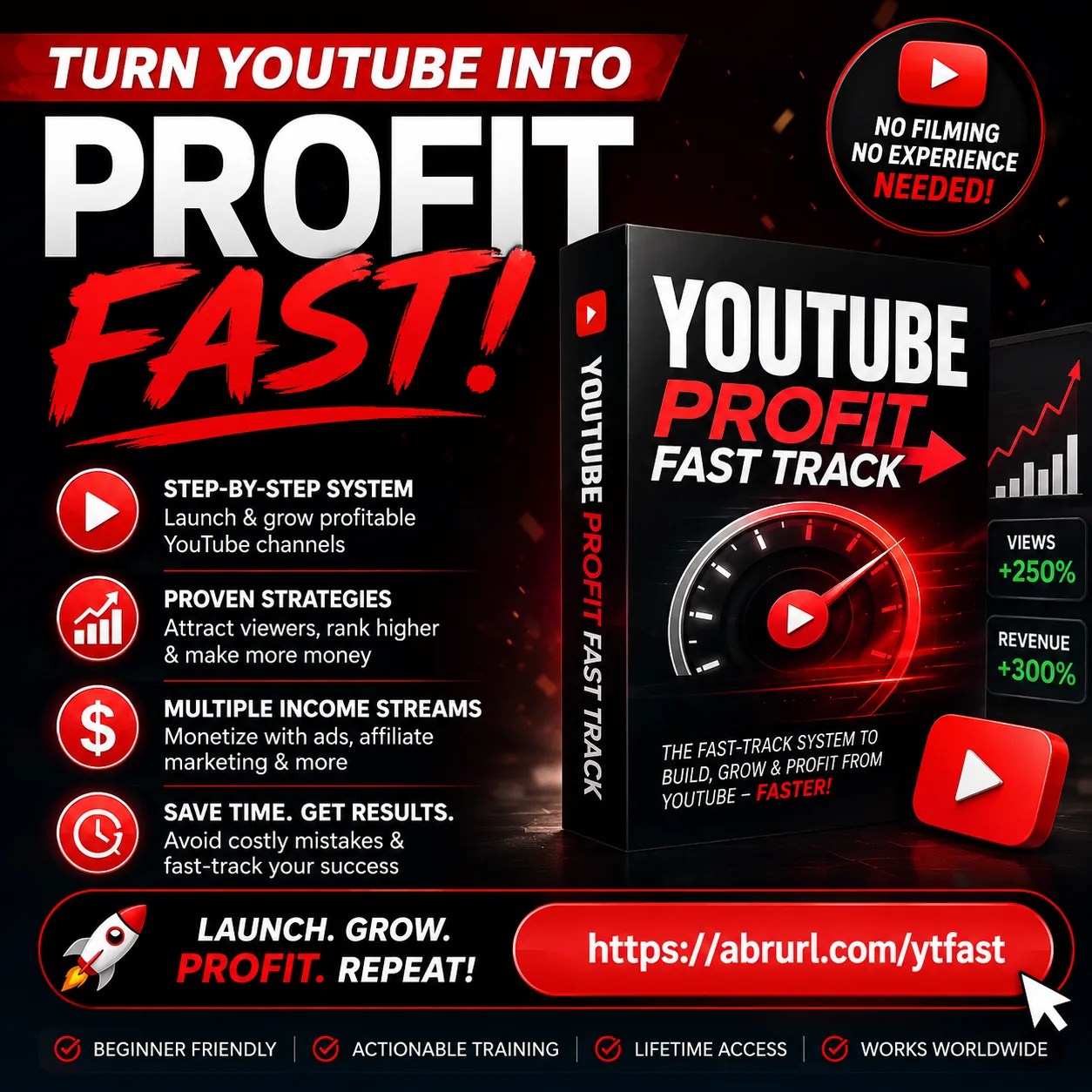 Square YouTube Profit Fast Track promo graphic sample
