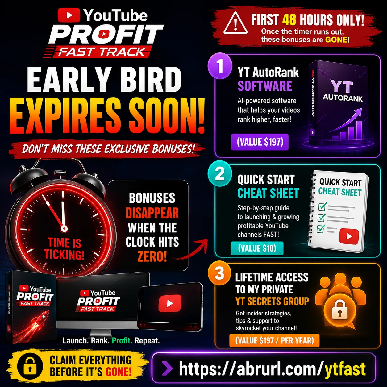YouTube Profit Fast Track early bird bonus sample